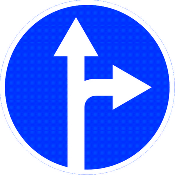 Знак 4.1.4 движение прямо или направо - Дорожные знаки - Предписывающие знаки - Магазин Охраны Труда fullBUILD
