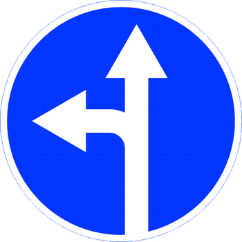 Знак 4.1.5 движение прямо или налево - Дорожные знаки - Предписывающие знаки - Магазин Охраны Труда fullBUILD