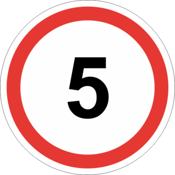 Знак 3.24 ограничение максимальной скорости (5 км/ч) - Дорожные знаки - Запрещающие знаки - Магазин Охраны Труда fullBUILD
