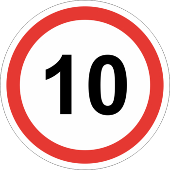 Знак 3.24 ограничение максимальной скорости (10 км/ч) - Дорожные знаки - Запрещающие знаки - Магазин Охраны Труда fullBUILD