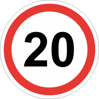 Знак 3.24 ограничение максимальной скорости (20 км/ч) - Дорожные знаки - Запрещающие знаки - Магазин Охраны Труда fullBUILD