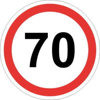 Знак 3.24 ограничение максимальной скорости (70 км/ч) - Дорожные знаки - Запрещающие знаки - Магазин Охраны Труда fullBUILD