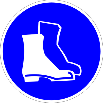 M05 работать в защитной обуви (пластик, 200х200 мм) - Знаки безопасности - Предписывающие знаки - Магазин Охраны Труда fullBUILD